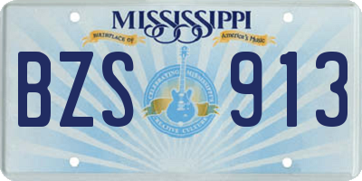 MS license plate BZS913