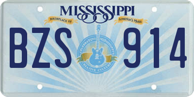 MS license plate BZS914