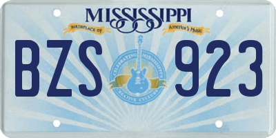 MS license plate BZS923