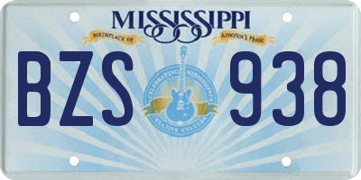 MS license plate BZS938