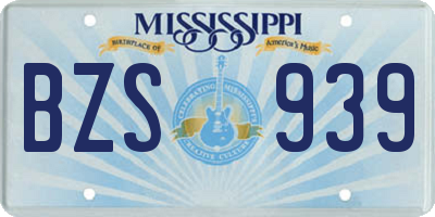 MS license plate BZS939