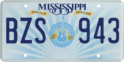 MS license plate BZS943