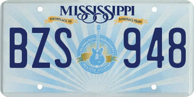 MS license plate BZS948