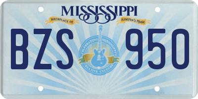MS license plate BZS950
