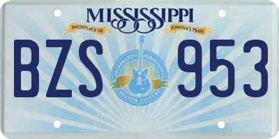 MS license plate BZS953