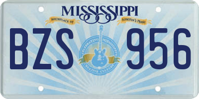 MS license plate BZS956
