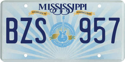 MS license plate BZS957