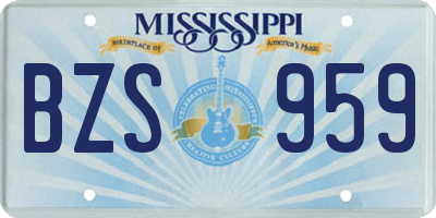 MS license plate BZS959