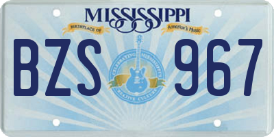 MS license plate BZS967