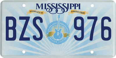 MS license plate BZS976