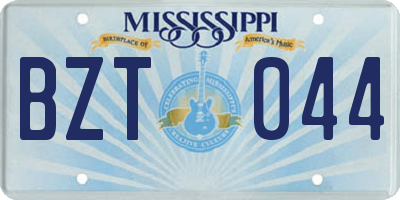 MS license plate BZT044