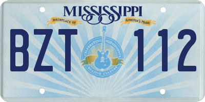 MS license plate BZT112