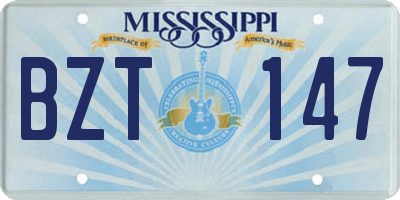 MS license plate BZT147