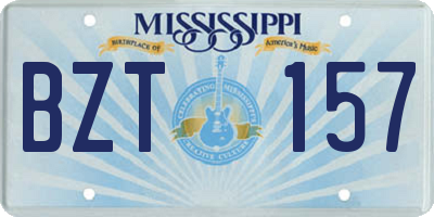MS license plate BZT157