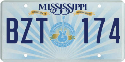 MS license plate BZT174