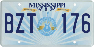 MS license plate BZT176