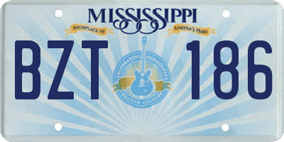 MS license plate BZT186