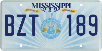 MS license plate BZT189