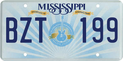 MS license plate BZT199