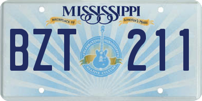 MS license plate BZT211