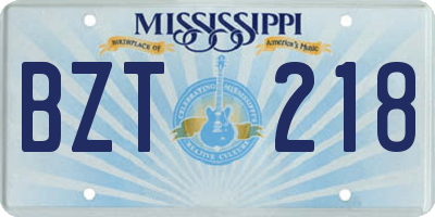 MS license plate BZT218
