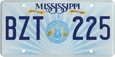 MS license plate BZT225