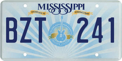 MS license plate BZT241