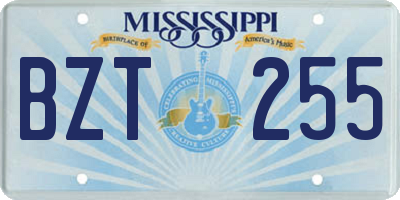 MS license plate BZT255