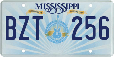 MS license plate BZT256
