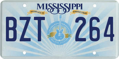 MS license plate BZT264