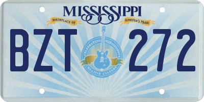 MS license plate BZT272