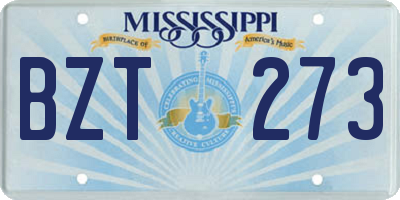 MS license plate BZT273