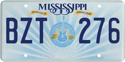 MS license plate BZT276