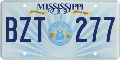 MS license plate BZT277