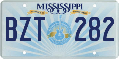 MS license plate BZT282