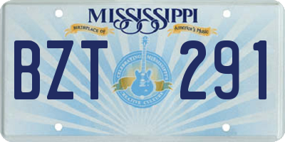 MS license plate BZT291