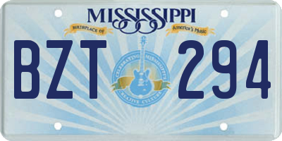 MS license plate BZT294