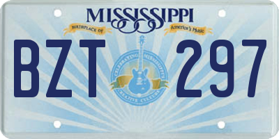 MS license plate BZT297