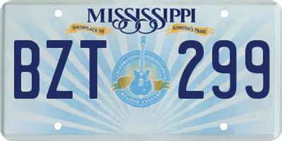 MS license plate BZT299