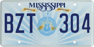 MS license plate BZT304