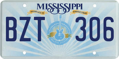 MS license plate BZT306