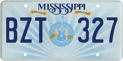 MS license plate BZT327