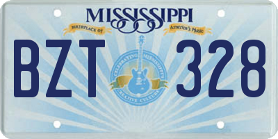 MS license plate BZT328