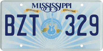 MS license plate BZT329