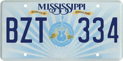 MS license plate BZT334