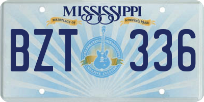 MS license plate BZT336