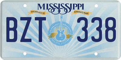 MS license plate BZT338