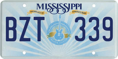 MS license plate BZT339