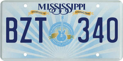 MS license plate BZT340