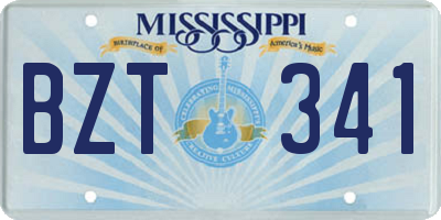 MS license plate BZT341